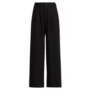 NONCHALANT LABEL‎ Women's Fabi Wide Leg Pleated Pants Black- Size XL